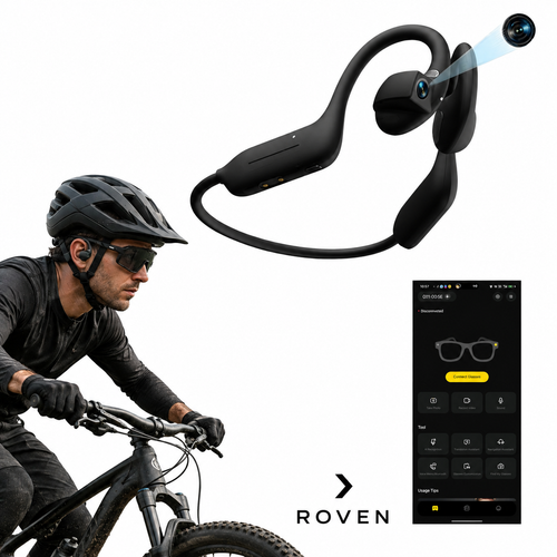ROVEN Cadence — Open-Ear Camera Headphones for Cyclists